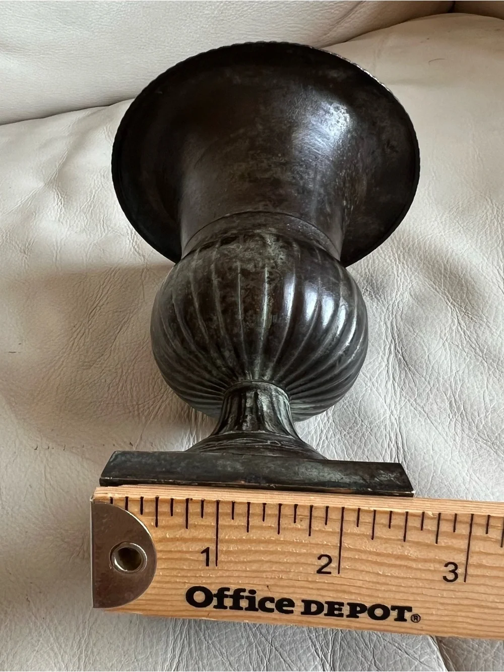 Neoclassical Style Metal Dark Antique Patina Urn Vase Planter
